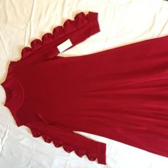 CeCe Glitz&Glamour Ribbon Red Knit Dress Size L - Picture 3 of 8